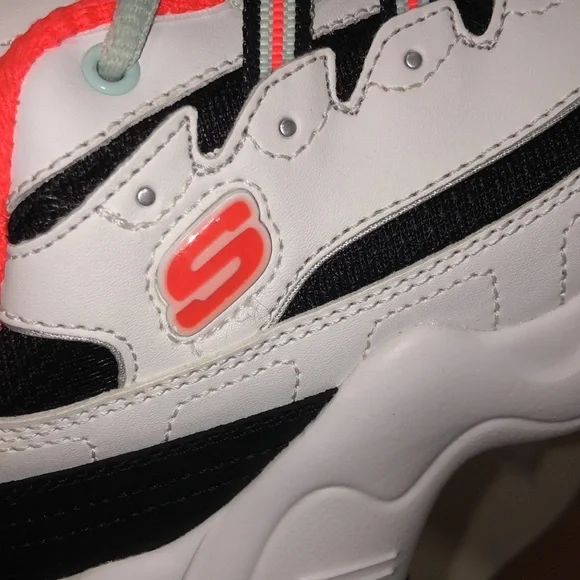 Urban Outfitters White Black Mint Orange Chunky Sneakers - Picture 6 of 8